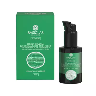 BasicLab Acidumis Peeling Kwasowy Zmniejszający Niedoskonałości na Noc 30ml