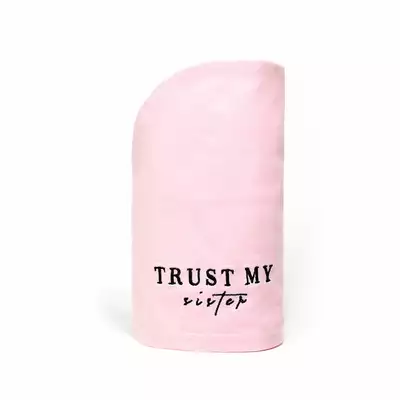 Trust My Sister Bawełniany Ręcznik do Włosów Pink