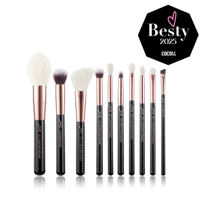 Jessup Zestaw 10 Pędzli do Makijażu T163 Black/Rose Gold