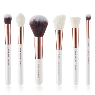 Jessup Zestaw 6 Pędzli do Makijażu Peach Puff/Rose Gold T459