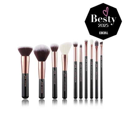 Jessup T156 Zestaw 10 Pędzli do Twarzy i Oczu Black/Rosegold