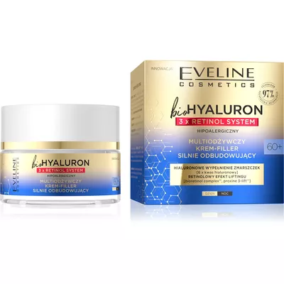 Eveline BioHyaluron Multiodżywczy Krem-Filler Silnie Odbudowujący 60+ 50ml