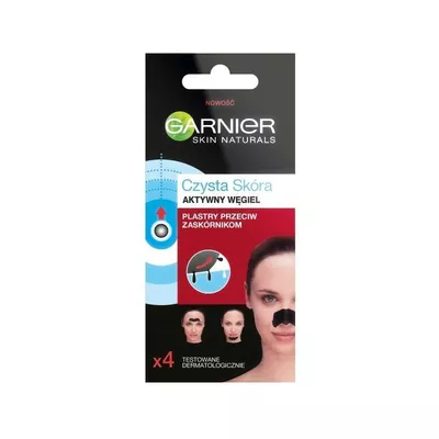 Garnier Czysta Skóra Aktywny Węgiel Plastry Przeciw Zaskórnikom 4 Sztuki