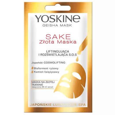 YOSKINE Geisha Mask Złota Maska Rozświetlająca Sake