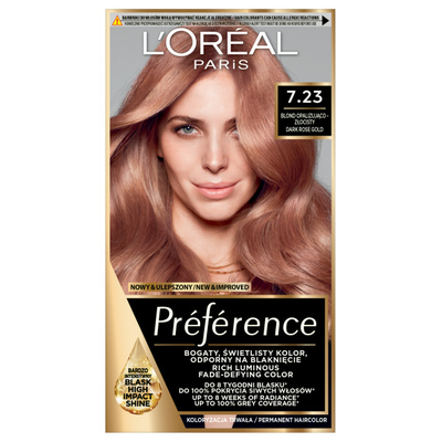 Loreal Preference Farba do Włosów 7.23 Bali Blond Opalizująco-Złocisty