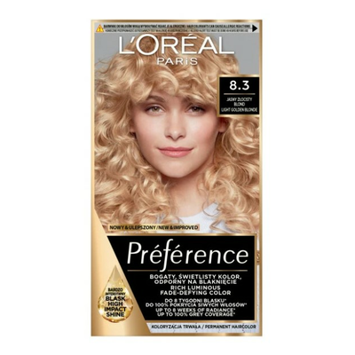 Loreal Preference Farba do Włosów 8.3 Cannes  Jasny Złocisty Blond