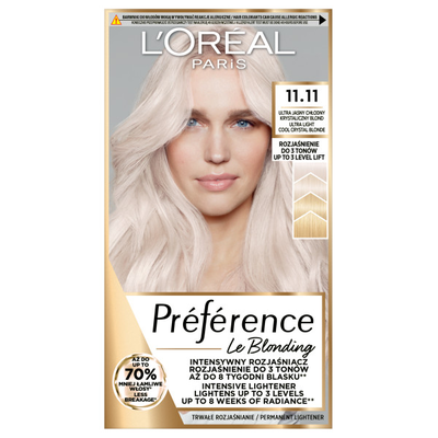 Loreal Preference Rozjaśniacz do Włosów 11.11 Venice Bardzo Bardzo Jasny Chłodny Kryształowy Blond