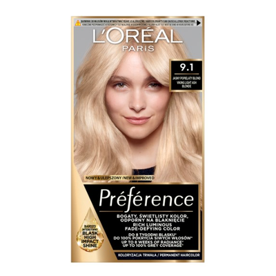 Loreal Preference Farba do Włosów 9.1 Oslo Bardzo Jasny Popielaty Blond