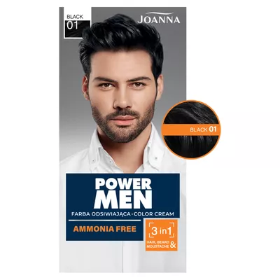 Joanna Power Men Color Cream Farba dla Mężczyzn 01 Black