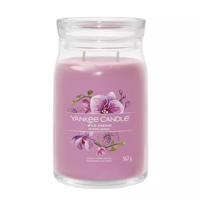 Yankee Candle Signature Świeca w Dużym Słoiku z Dwoma Knotami Wild Orchid