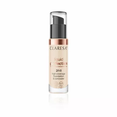Claresa Liquid Perfection 2w1 Podkład i Korektor 102 Warm Medium 34g