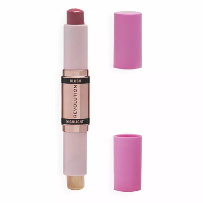 Makeup Revolution Blush &amp; Highlight Stick Róż i Rozświetlacz w Sticku Mauve Glow