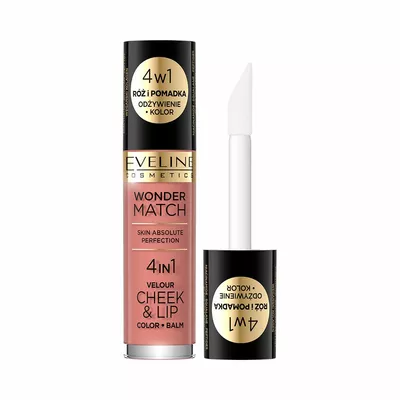 Eveline Wonder Match Róż w Płynie Velour Cheek&amp;Lip 01