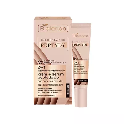 Bielenda Ujędrniające Peptydy 2w1 Krem + Serum pod Oczy i na Powieki 15ml