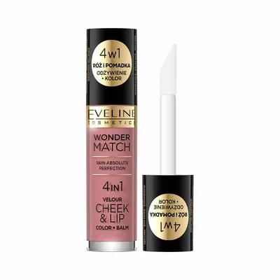 Eveline Wonder Match Róż w Płynie Velour Cheek&amp;Lip 02