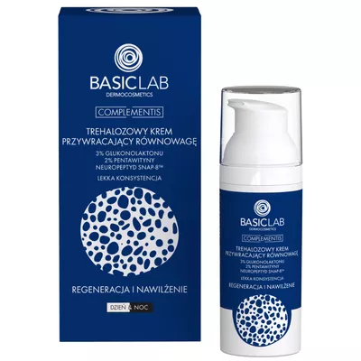BasicLab Trehalozowy Krem Przywracający Równowagę Lekka Konsystencja 50ml