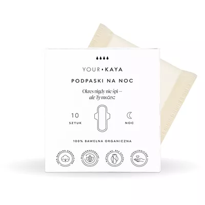 Your Kaya Organiczne Podpaski na Noc 10 Sztuk