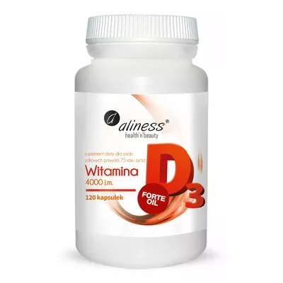 Aliness Suplement Diety Witamina D3 4000 j.m. Forte Oil 120 Kapsułek
