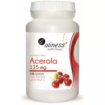 Aliness Acerola 125mg Suplement Diety 120 Kapsułek Naturalna Witamina C