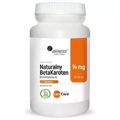 Aliness Naturalny BetaKaroten Suplement Diety 100 Kapsułek