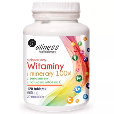 Aliness Witaminy i Minerały 100% Suplement Diety 120 Kapsułek