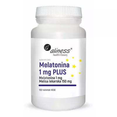 Aliness Melatonina 1mg Plus Suplement Diety 100 Kapsułek Vege