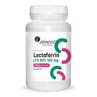 Aliness Lactoferrin LFS 90% 100mg Suplement Diety 60 Kapsułek