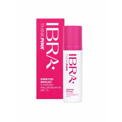 IBRA Makeup Think Pink Krem pod Makijaż z Kwasem Hialuronowym SPF15 50ml