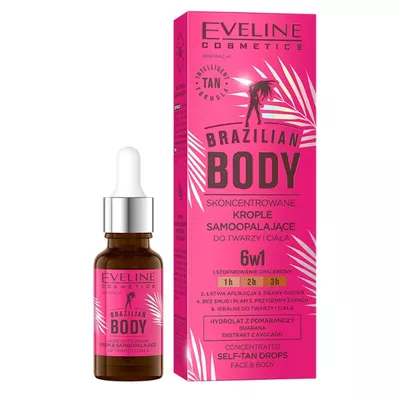 Eveline Brazilian Body Krople Samoopalające 6w1 18ml