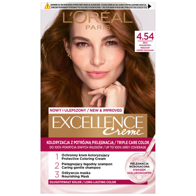 Loreal Excellence Creme Krem Koloryzujący 4.54 Brąz Mahoniowo-Miedziany