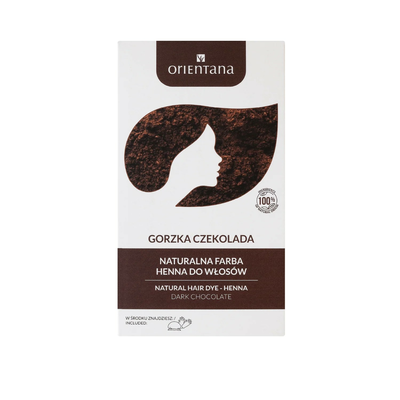 Orientana Bio Henna Roślinna Farba do Włosów Gorzka Czekolada 100g