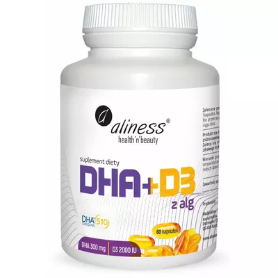 Aliness DHA + D3 z Alg Suplement Diety 60 Kapsułek