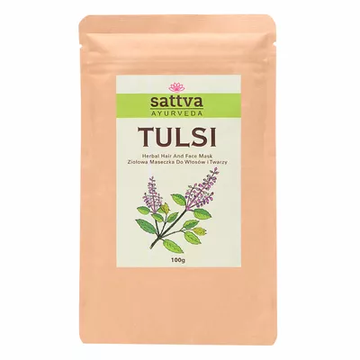 Sattva Tulsi Ziołowa Maseczka do Włosów i Twarzy 100g
