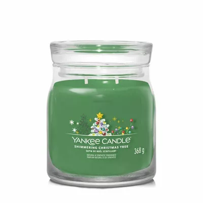 Yankee Candle Signature Świeca w Średnim Słoiku z Dwoma Knotami Shimmering Christmas Tree