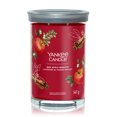 Yankee Candle Tumbler Świeca w Dużym Słoiku z Dwoma Knotami Red Apple Wreath