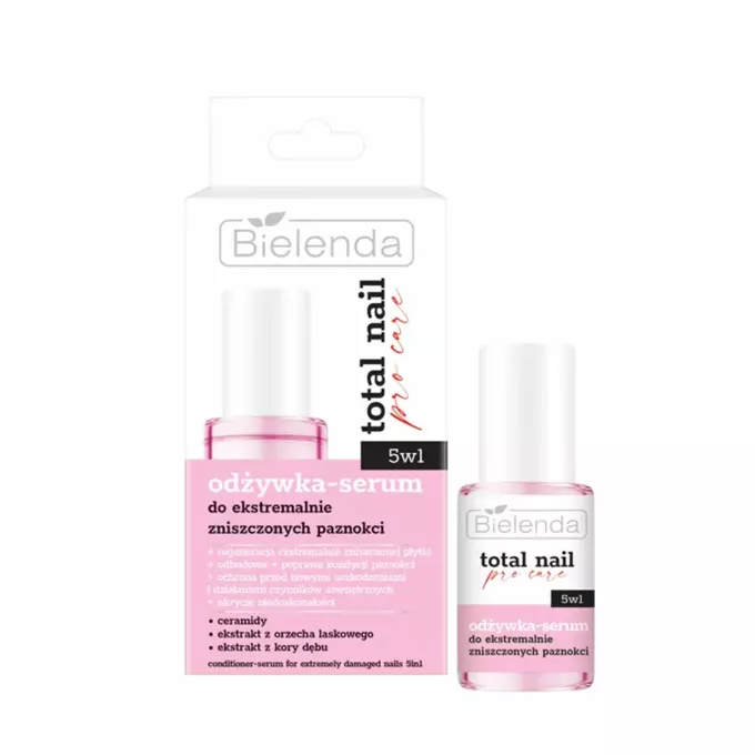 Bielenda Total Nail Odżywka-Serum do Ekstremalnie Zniszczonych Paznokci 5w1 Pro Care 10ml