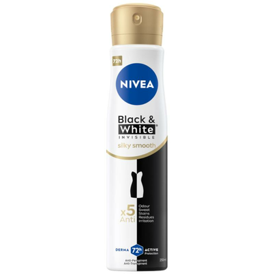 NIVEA Black &amp; White Silky Smooth Antyperspirant Spray 250ml