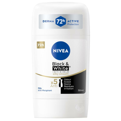 NIVEA Black &amp; White Silky Smooth Antyperspirant Stick 50ml