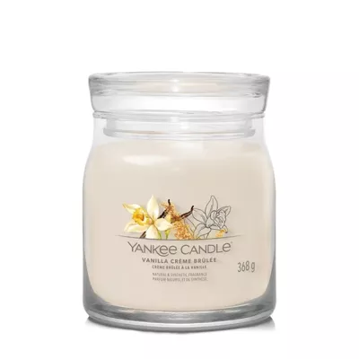 Yankee Candle Signature Świeca w Średnim Słoiku z Dwoma Knotami Vanilla Creme Brulee