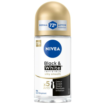 NIVEA Black &amp; White Silky Smooth Antyperspirant roll-on 50ml