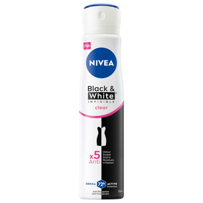 NIVEA Black &amp; White Clear Antyperspirant Spray 250ml