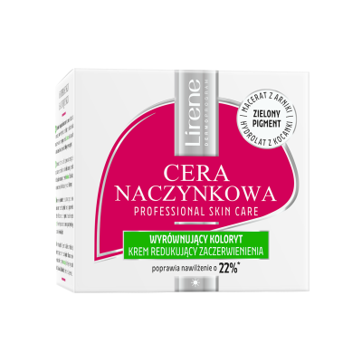 Lirene Cera Naczynkowa Krem do Twarzy Wyrównujący Koloryt 50ml