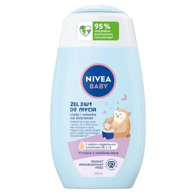 NIVEA Baby Żel 2w1 do Mycia Ciała i Włosów na Dobranoc 200ml