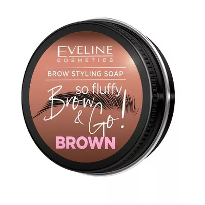 Eveline Brow &amp; Go! Mydło do Stylizacji Brwi so Fluffy Brown 25g