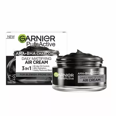 Garnier Pure Active AHA + BHA + Węgiel Lekki Krem Matujący 50ml