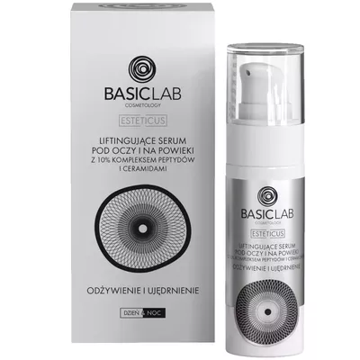 BasicLab Liftingujące Serum pod Oczy i na Powieki z 10% Kompleksem Peptydów i Ceramidami 30ml