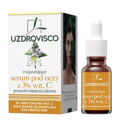 Uzdrovisco Rozjaśniające Przeciwzmarszczkowe Serum pod Oczy z 3% Witaminą C 15ml