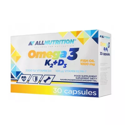 ALLNUTRITION Omega 3 K2+D3 Fish Oil 1000mg Suplement Diety 30 Kapsułek