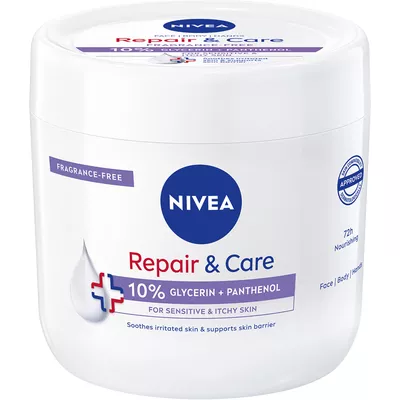 NIVEA Repair &amp; Care Krem Multifunkcyjny dla Skóry Wrażliwej Nawilżająco-Ochronny Bezzapachowy 400ml