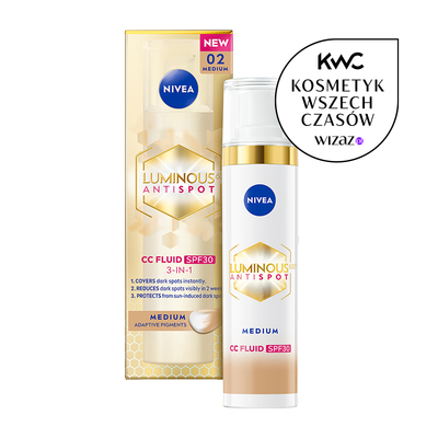 NIVEA LUMINOUS630&amp;#x00AE; Przeciw Przebarwieniom Krem CC 3w1 SPF30+ 02 Medium 40ml